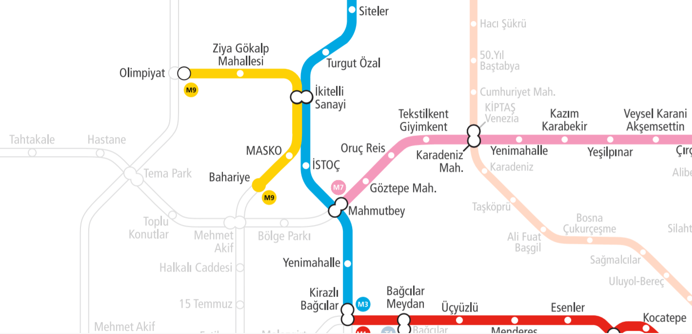 Актуальная карта метро стамбула